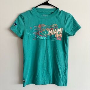 Lacoste Miami Open Graphic T-Shirt Girls Size 32 S